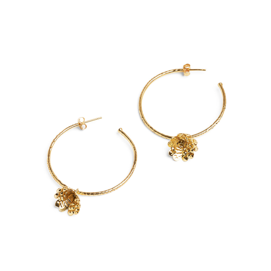 Golden Charm Hoop Earrings