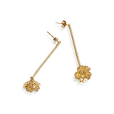Long Floral Drops (Gold) Earrings