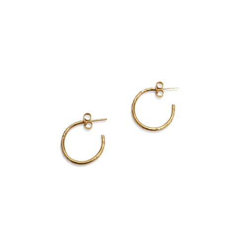 Small Golden Pattern Hoop Earrings