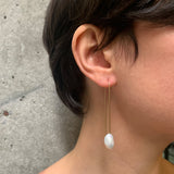Baroque Pearl Gold Drop Earrings