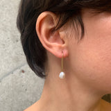 Baroque Pearl Silver Drop Earrings
