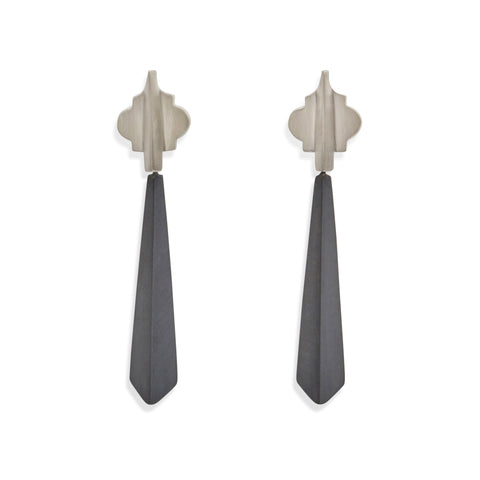 Oxidised Drop Cathedral Earrings