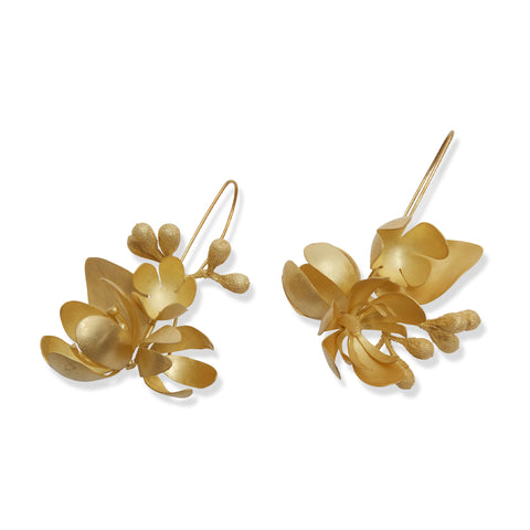 Large Golden Native Bouquet Earrings by Belinda Esperson