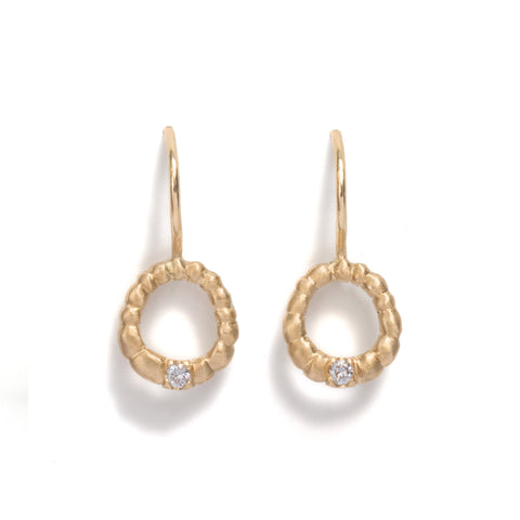 Seeded Circle Diamond Earrings by Julia Storey