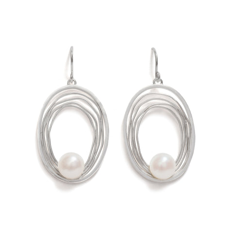 Oval Imprint Hook Earrings by Julia Storey