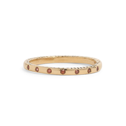 Pattern Ring with Garnets by Zoe Grigoris
