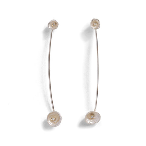 Acorn Cup Diamond Drop Earrings by Shimara Carlow