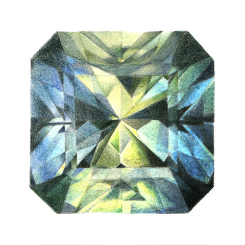 Parti Sapphire Gem Illustration