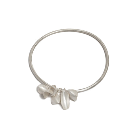Three Double Pod Charms Bangle
