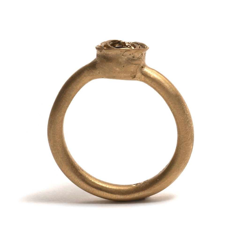 Wrapped Gold and Sapphire Solitaire Ring