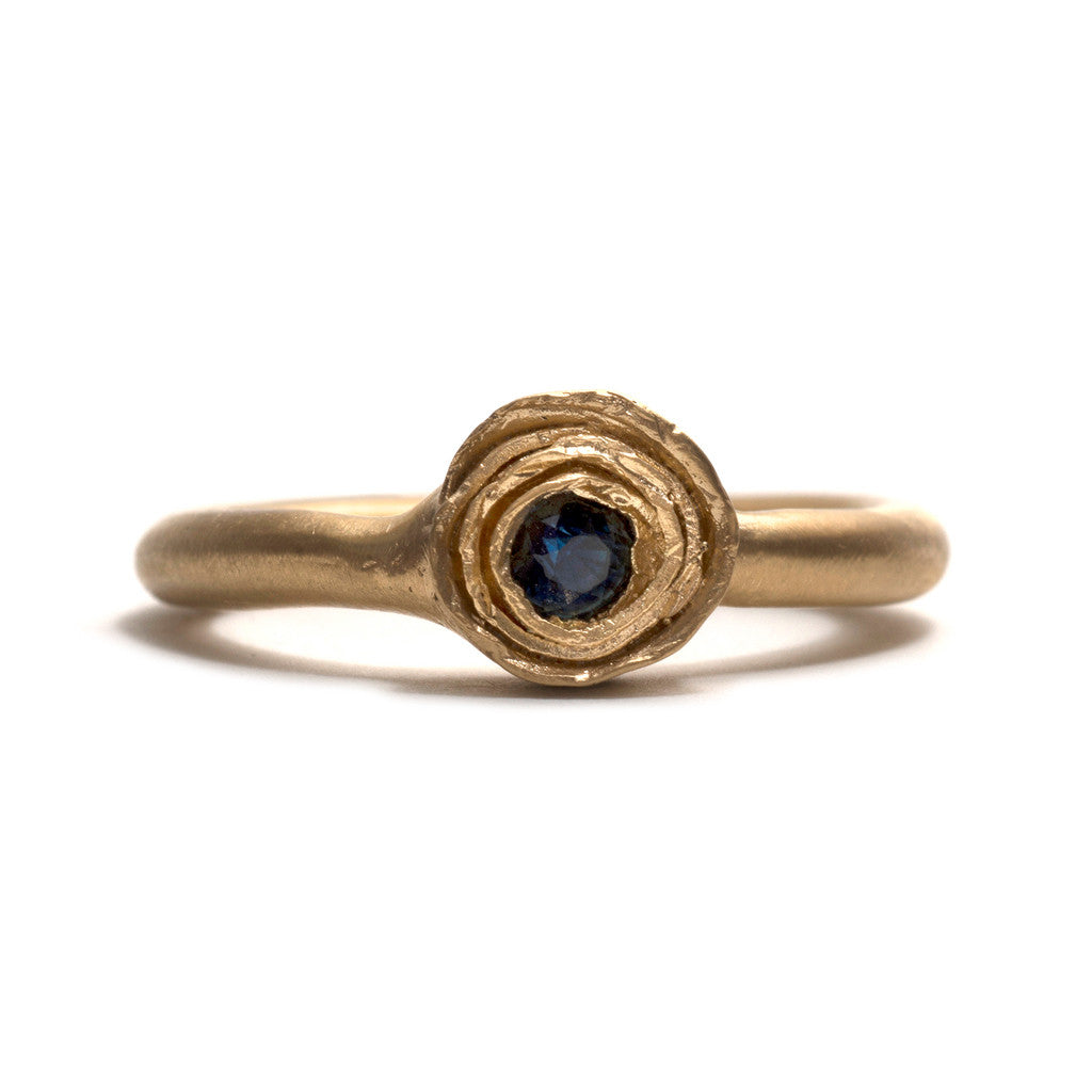 Wrapped Gold and Sapphire Solitaire Ring