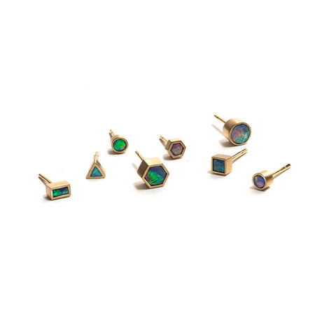 Golden Opal Element Single Stud Earrings