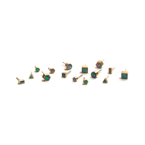 Golden Opal Element Single Stud Earrings
