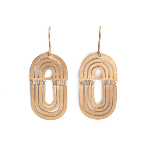 Golden Shift Orbit Earrings by Julia Storey