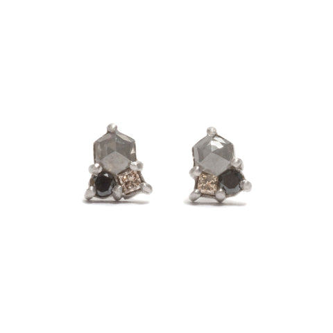Stormy Cluster Diamond Stud Earrings by Julia Storey