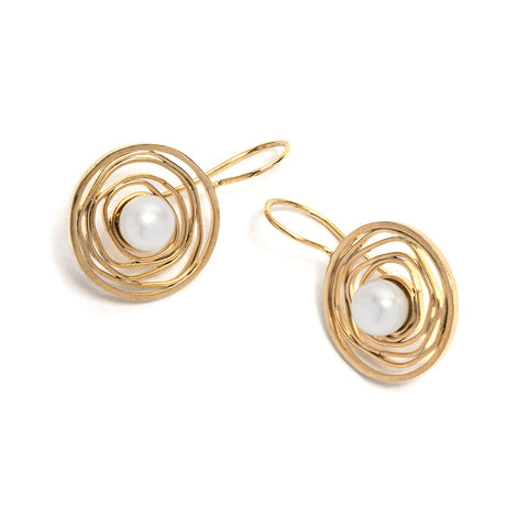 Golden Imprint Hook Earrings by Julia Storey