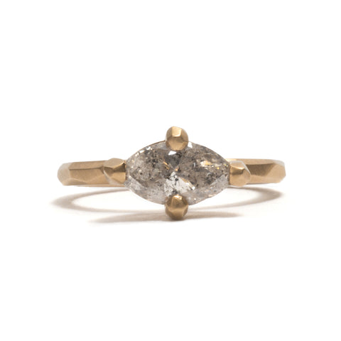 Salt & Pepper Marquise Ring by Krista McRae