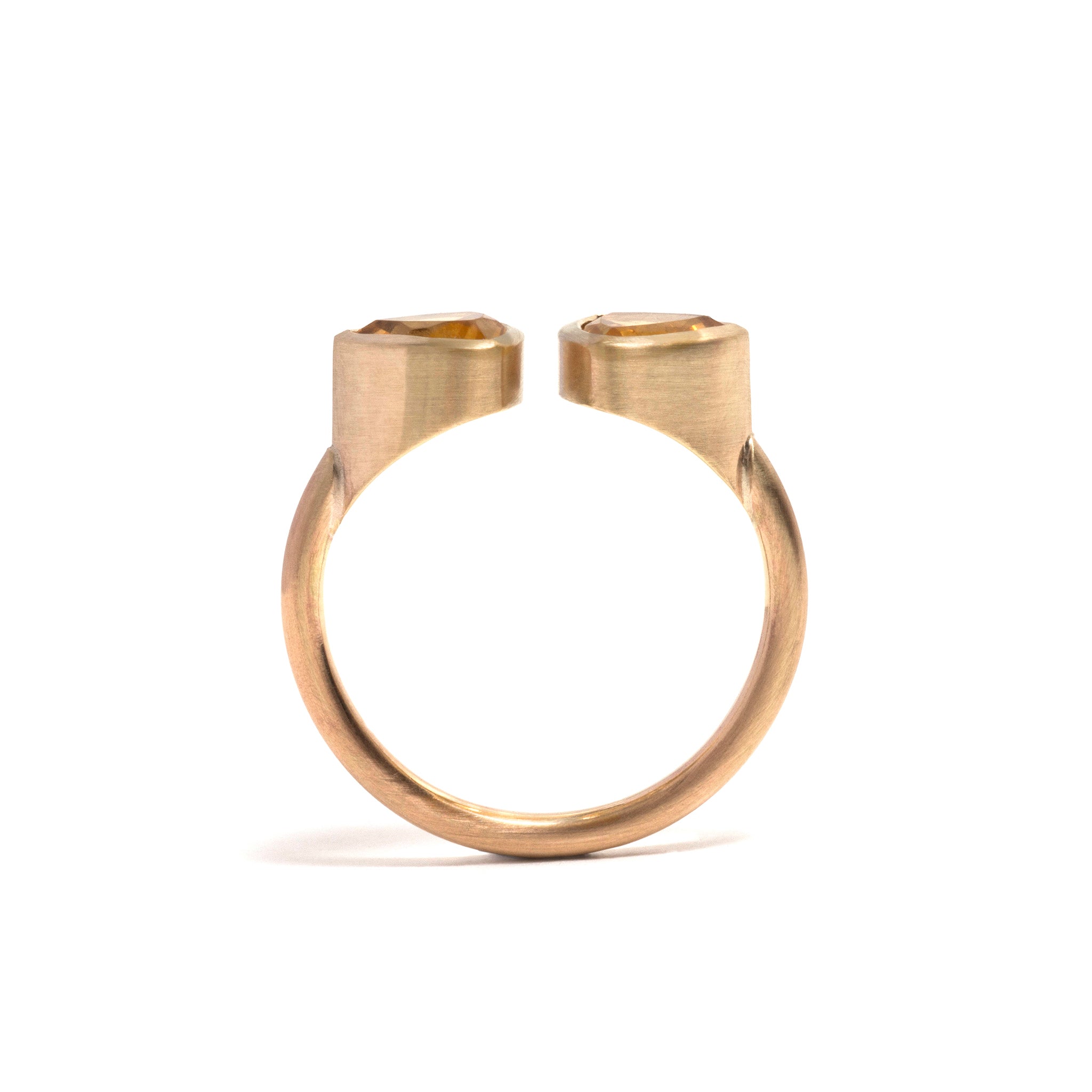 Citrine Double Trillion Ring