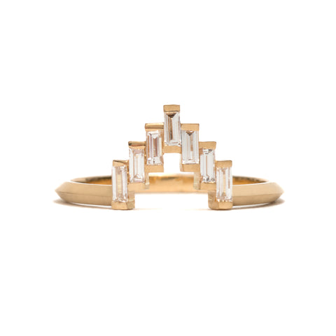 Baguette Diamond Skyline Ring by Melanie Katsalidis