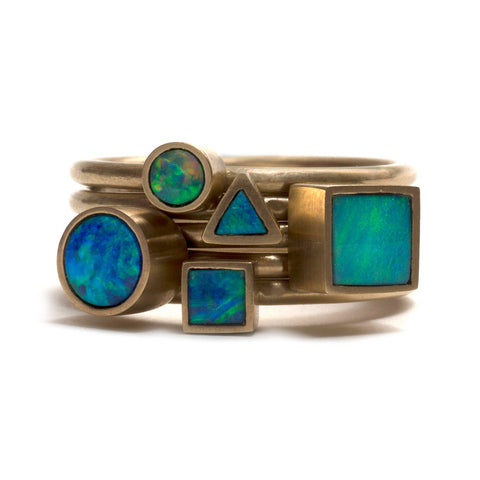 Golden Opal Element Stacking Ring by Melanie Katsalidis