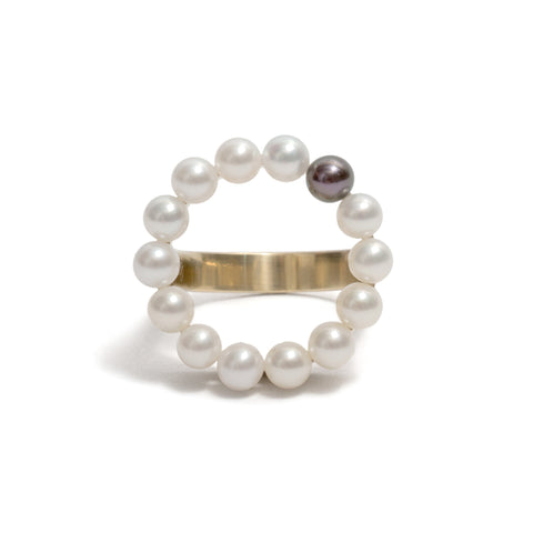Pearl Circle Ring by Melanie Katsalidis