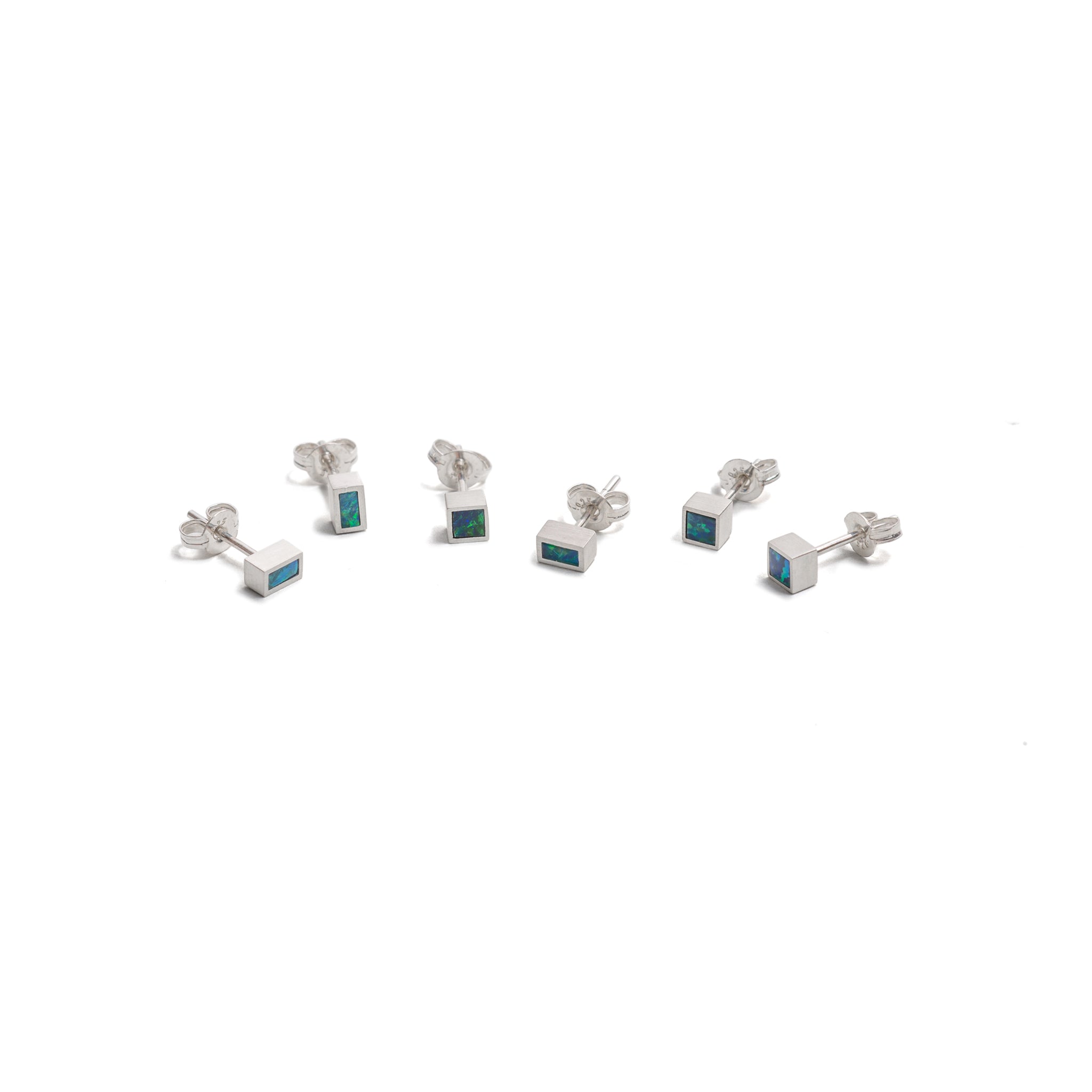 Silver Opal Element Single Stud Earrings