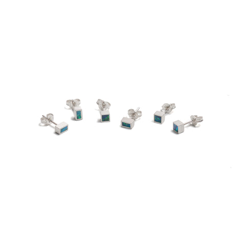 Silver Opal Element Single Stud Earrings
