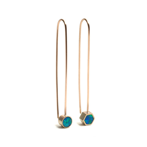 Asymmetric Opal Drop Earrings by Melanie Katsalidis