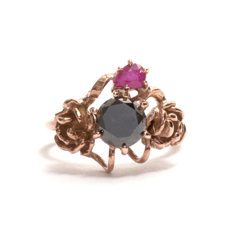 Jewel and Garden Diamond Ring by Nina Oikawa