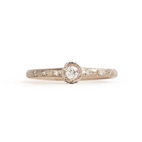 White Gold Precious Little Rock Ring by Karla Way