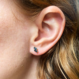 Double Sapphire Baguette Earrings