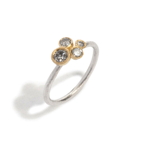 Dear Diamond Salt and Pepper Cluster Ring