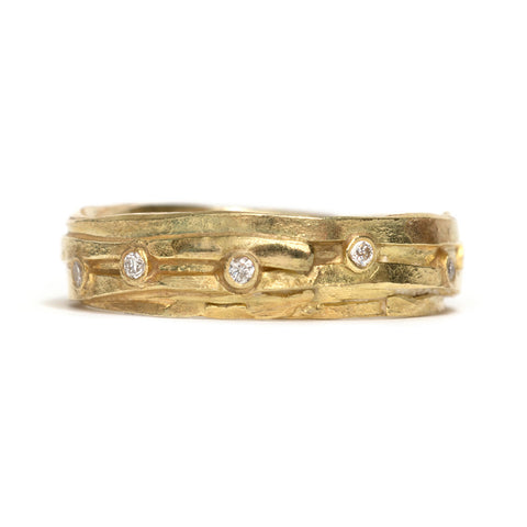 Fine Yellow Gold and Diamond Wrap Ring by Shimara Carlow