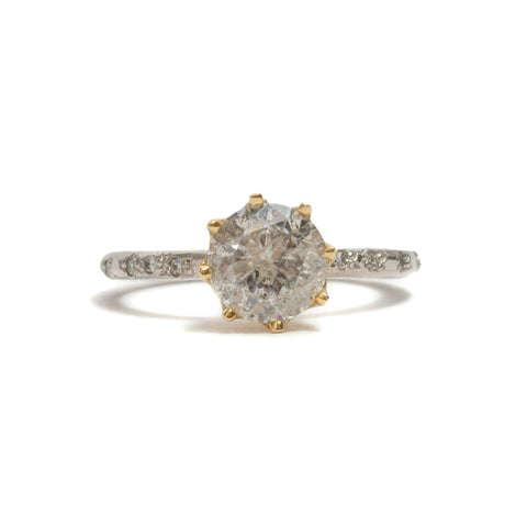 Salt and Pepper Solitaire Ring by Shimara Carlow