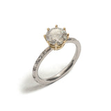 Salt and Pepper Solitaire Ring