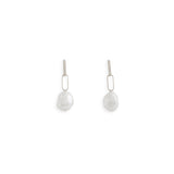 Baroque Pearl Drop Petite Link Earrings