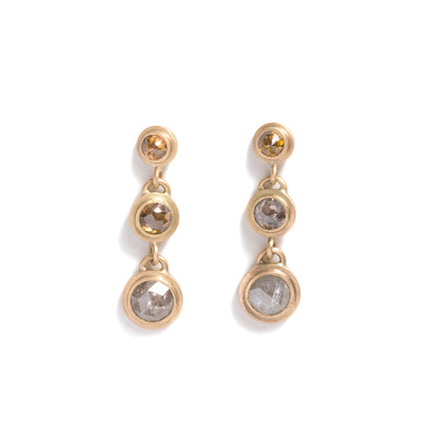 Three Tier Multicolour Icy Diamond Earrings by Suzi Zutic